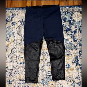 BCBGMaxAzria Black and Blue Leggings